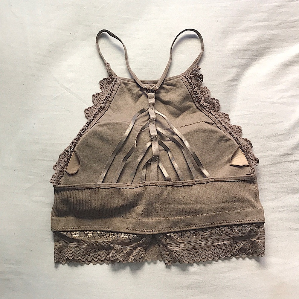 Fornia cropped fitted tank top for women. dark tan color. s/m size. - Picture 2 of 5